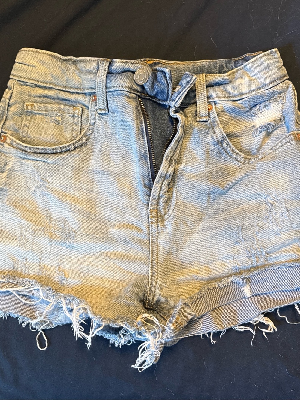 wild fable Distressed Light Blue Denim Shorts